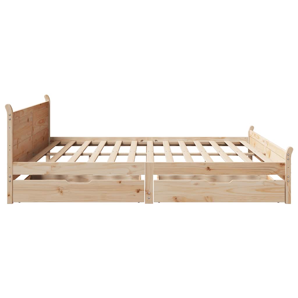 Cadre de lit sans matelas 200x200 cm bois massif de pin - XIOS