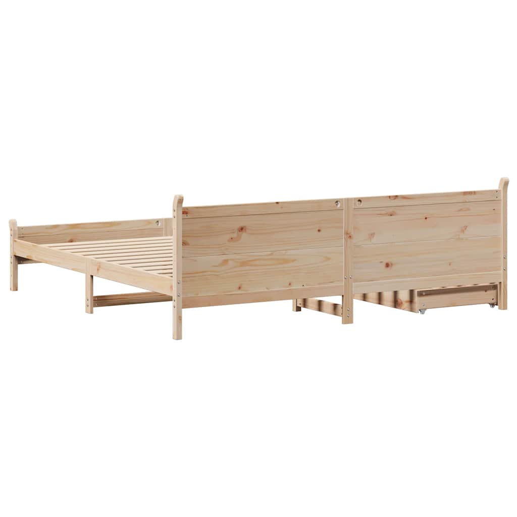 Cadre de lit sans matelas 200x200 cm bois massif de pin - XIOS