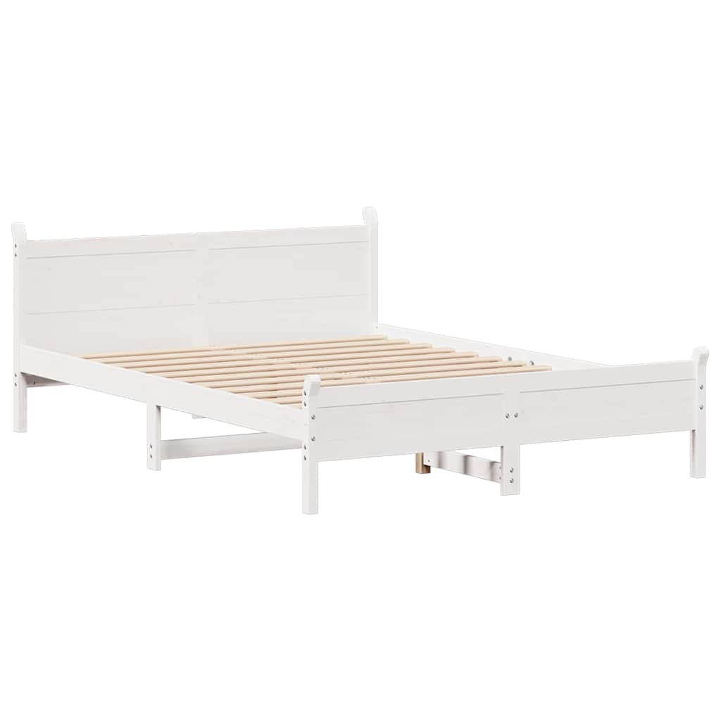 Cadre de lit sans matelas blanc 120x200 cm bois de pin massif - XIOS