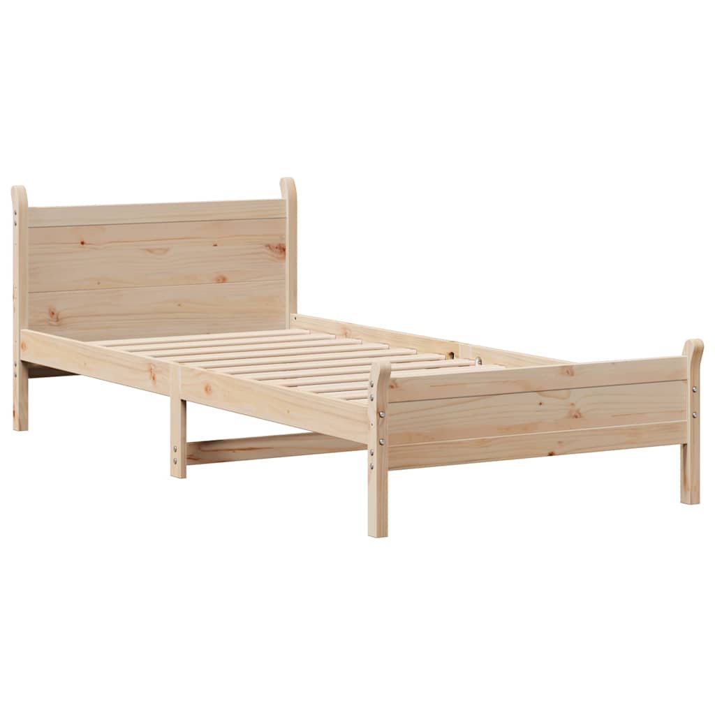 Cadre de lit sans matelas 75x190 cm bois de pin massif - XIOS