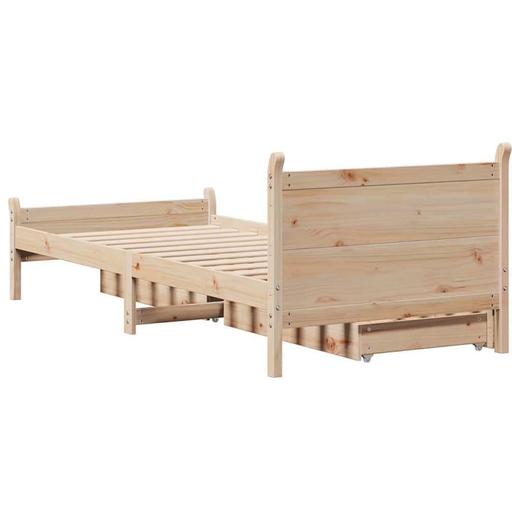 Cadre de lit sans matelas 75x190 cm bois de pin massif - XIOS