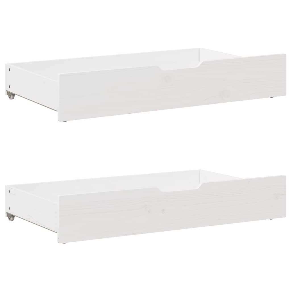 Lit bibliothèque sans matelas blanc 140x190 cm bois pin massif - XIOS