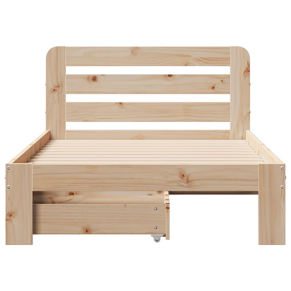 Cadre de lit sans matelas 90x200 cm bois de pin massif - XIOS