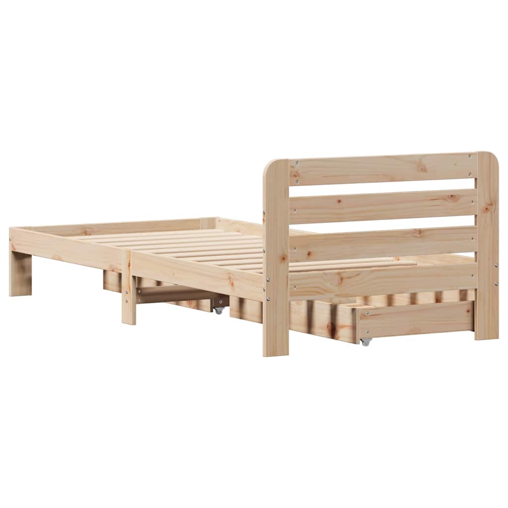 Cadre de lit sans matelas 90x200 cm bois de pin massif - XIOS