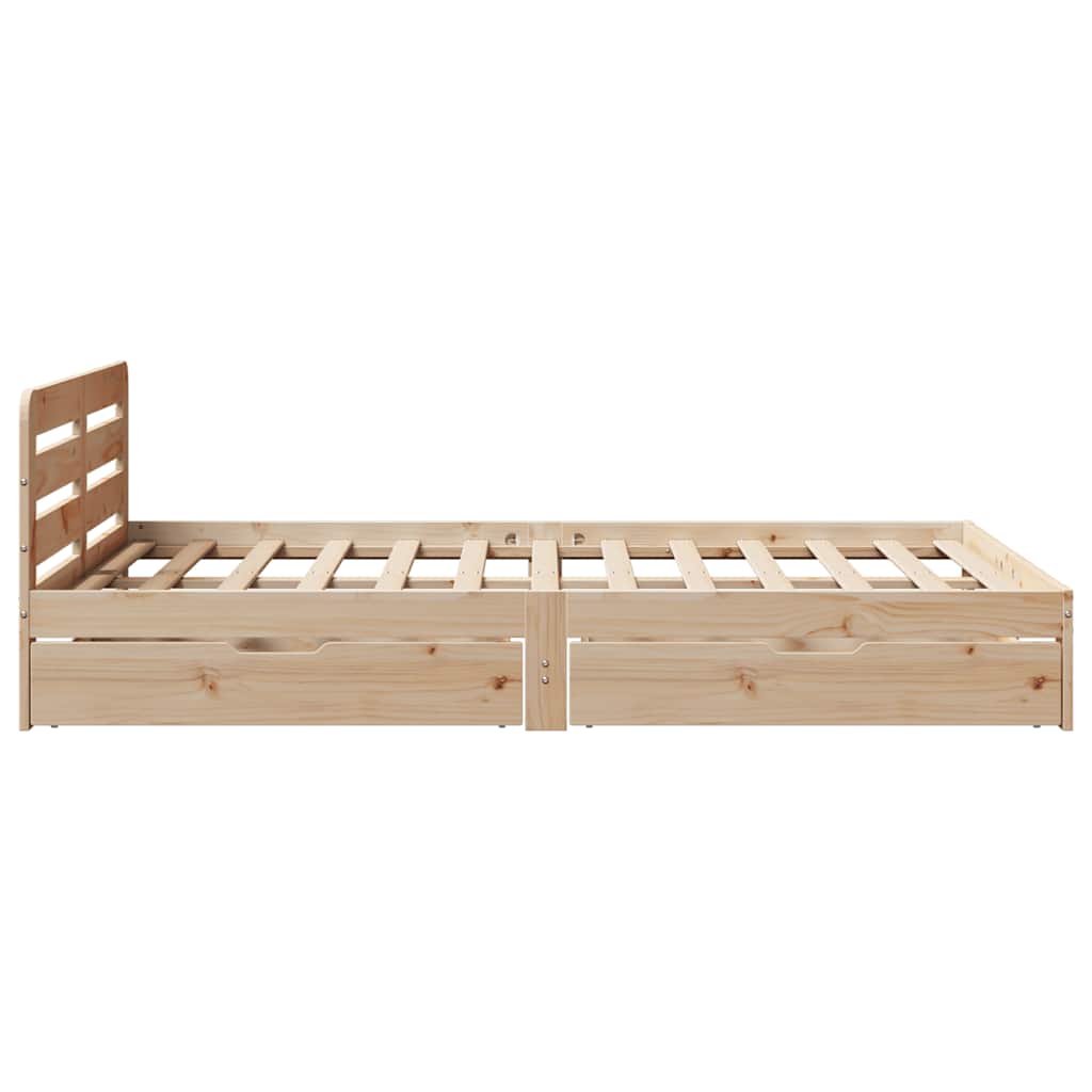 Cadre de lit sans matelas 160x200 cm bois massif de pin - XIOS