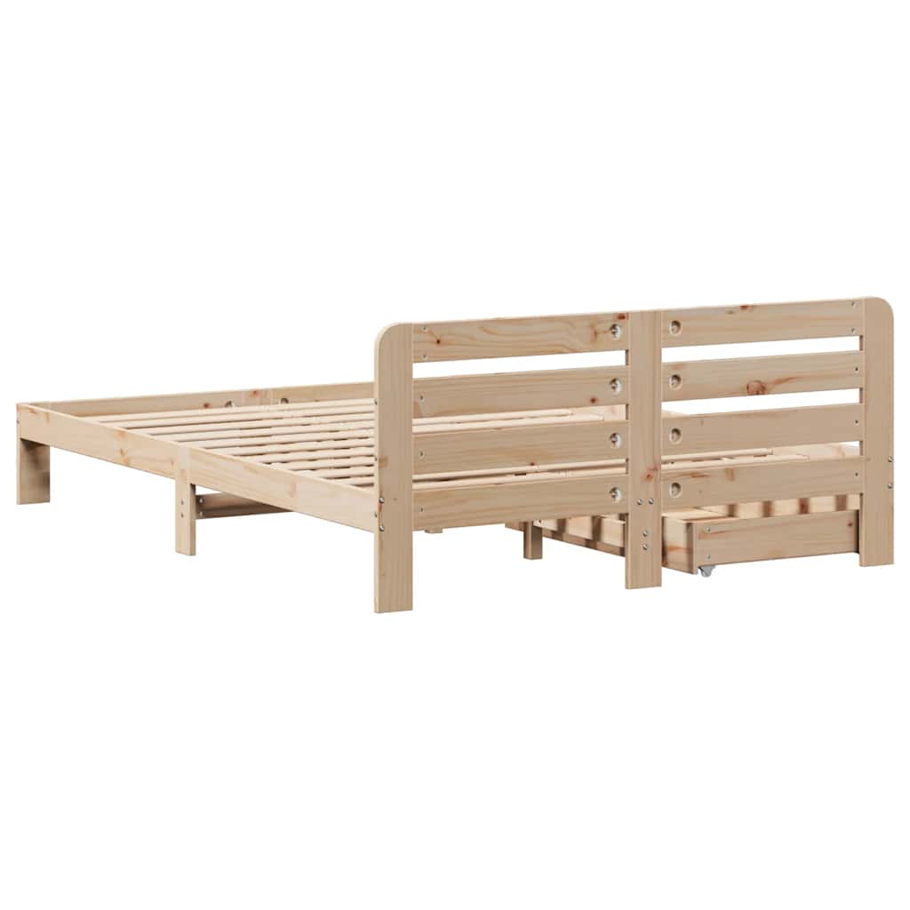 Cadre de lit sans matelas 160x200 cm bois massif de pin - XIOS