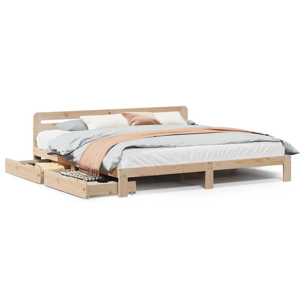 Cadre de lit sans matelas 200x200 cm bois massif de pin - XIOS
