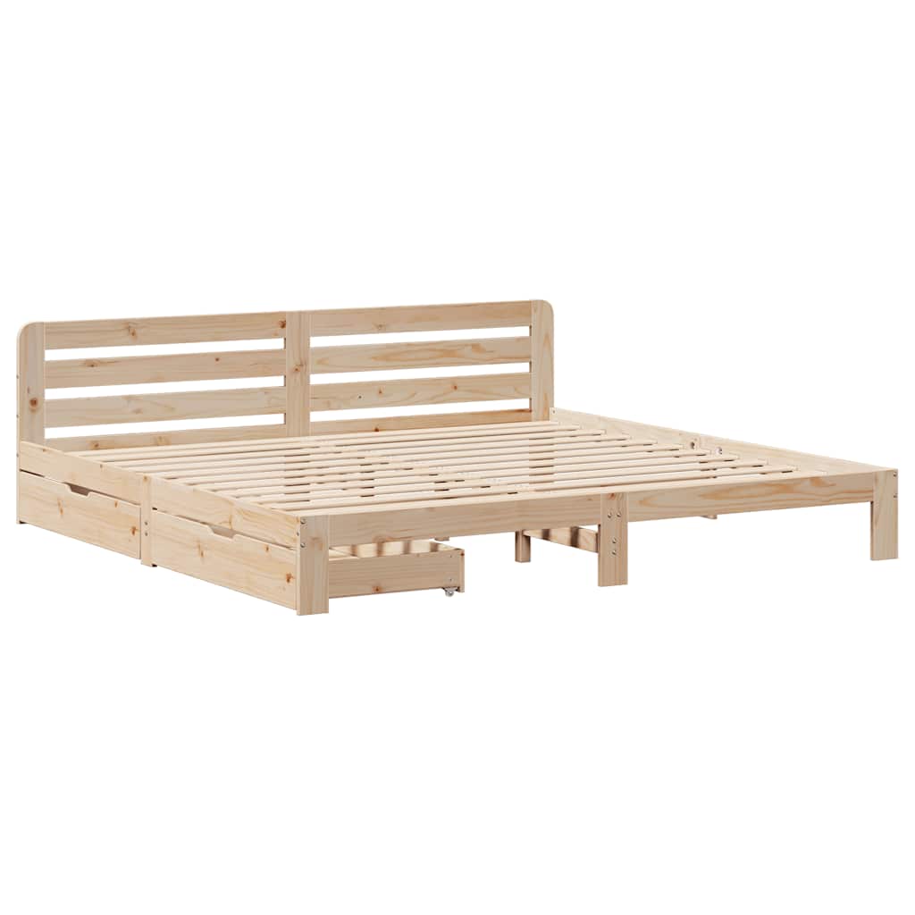 Cadre de lit sans matelas 200x200 cm bois massif de pin - XIOS