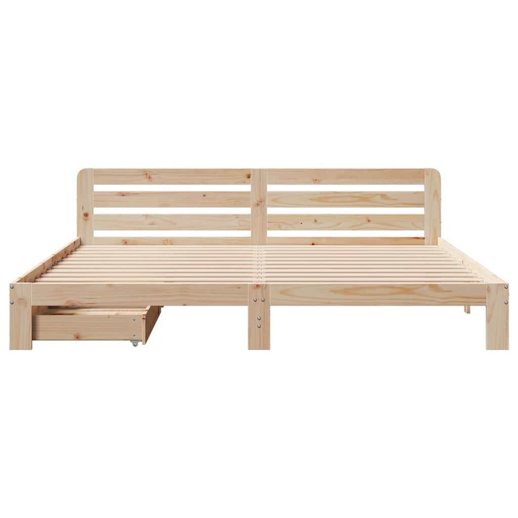 Cadre de lit sans matelas 200x200 cm bois massif de pin - XIOS