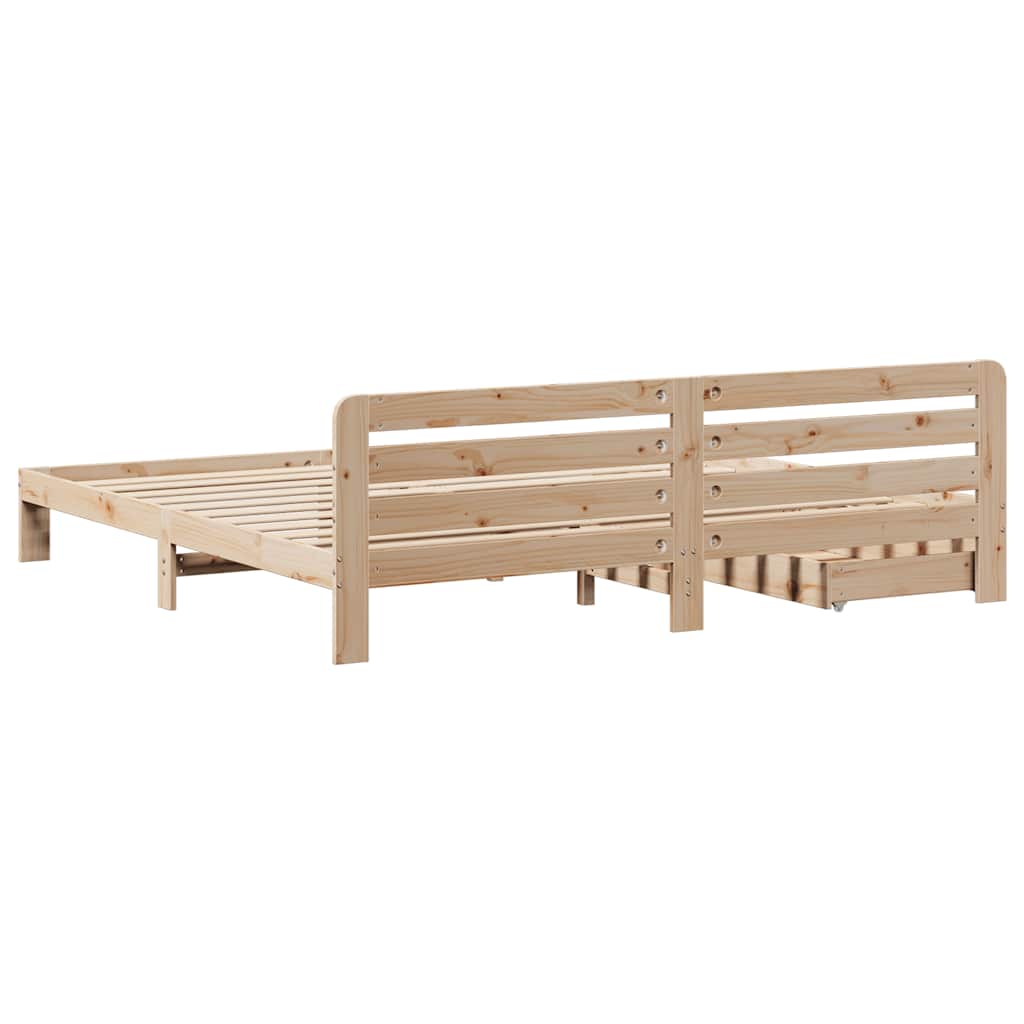 Cadre de lit sans matelas 200x200 cm bois massif de pin - XIOS