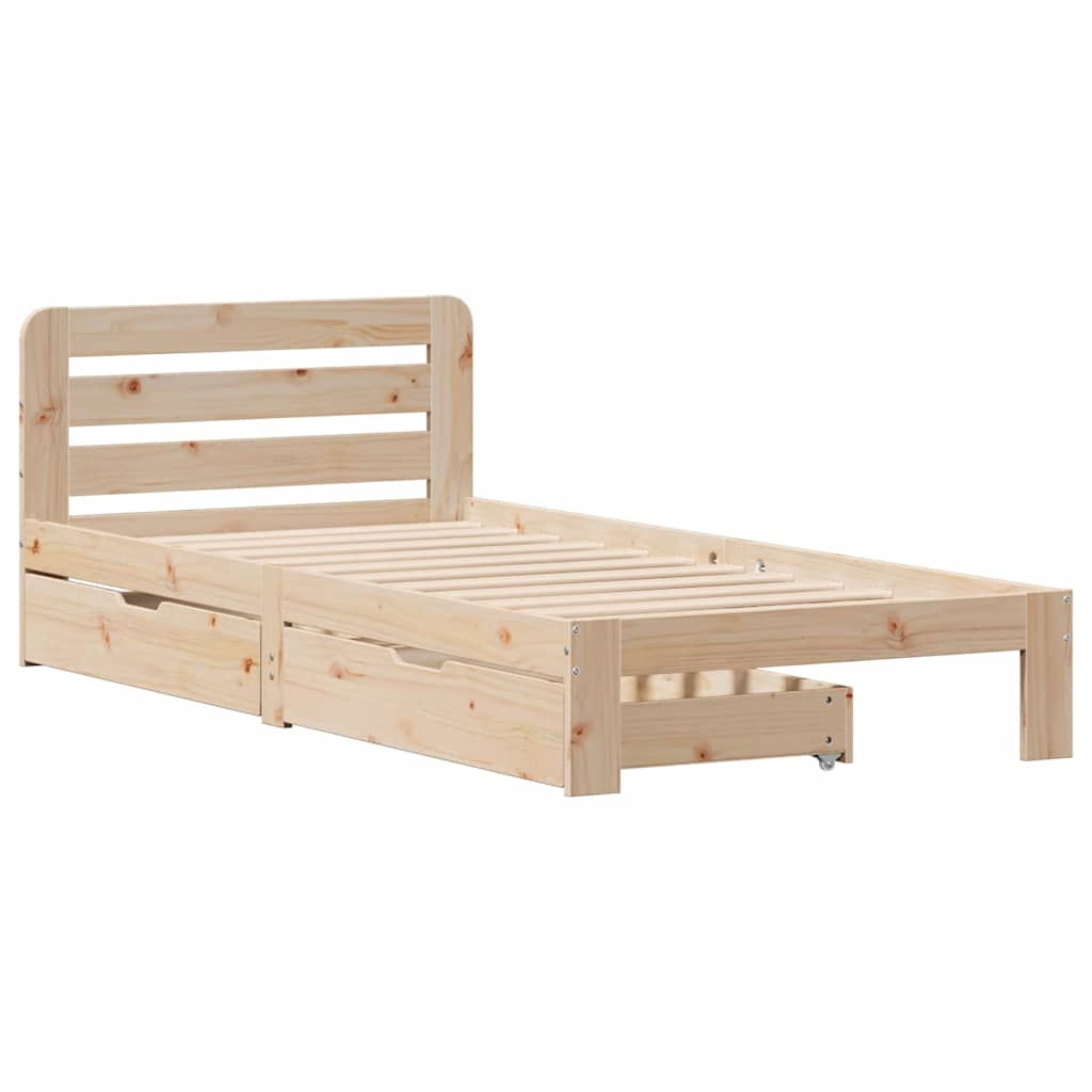 Cadre de lit sans matelas 90x190 cm bois de pin massif - XIOS