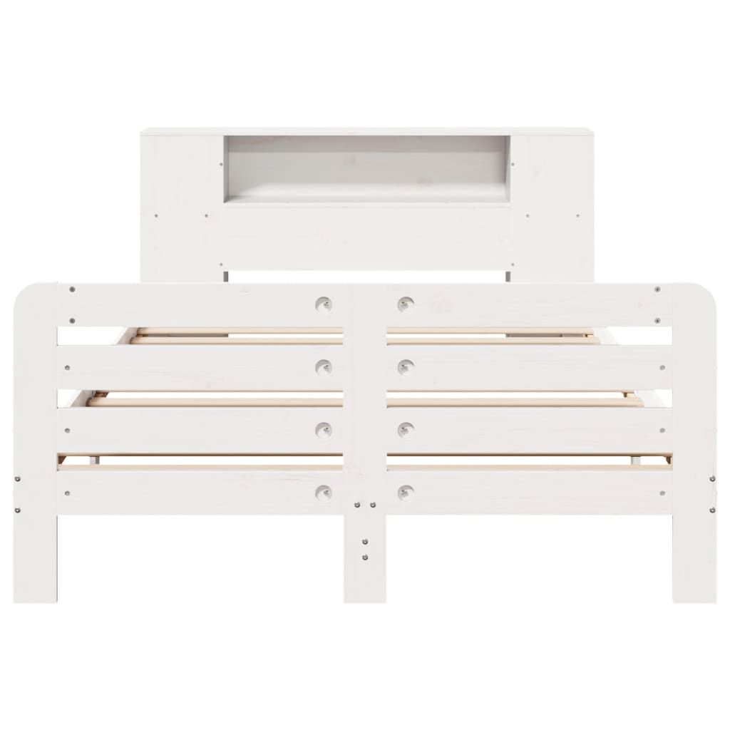 Cadre de lit sans matelas blanc 140x200 cm bois de pin massif - XIOS