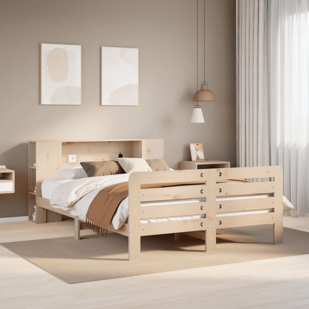 Cadre de lit sans matelas 150x200 cm bois de pin massif - XIOS