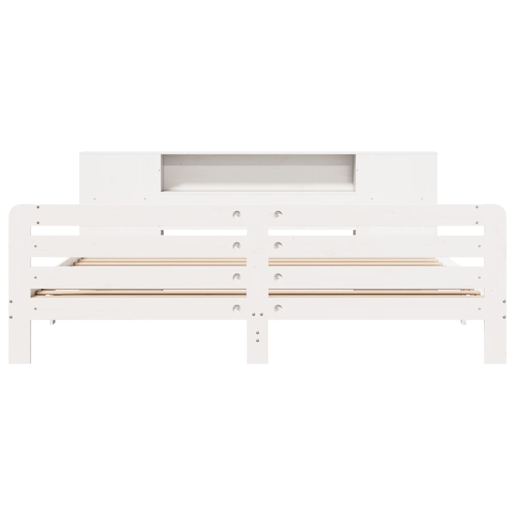 Cadre de lit sans matelas blanc 180x200 cm bois massif de pin - XIOS