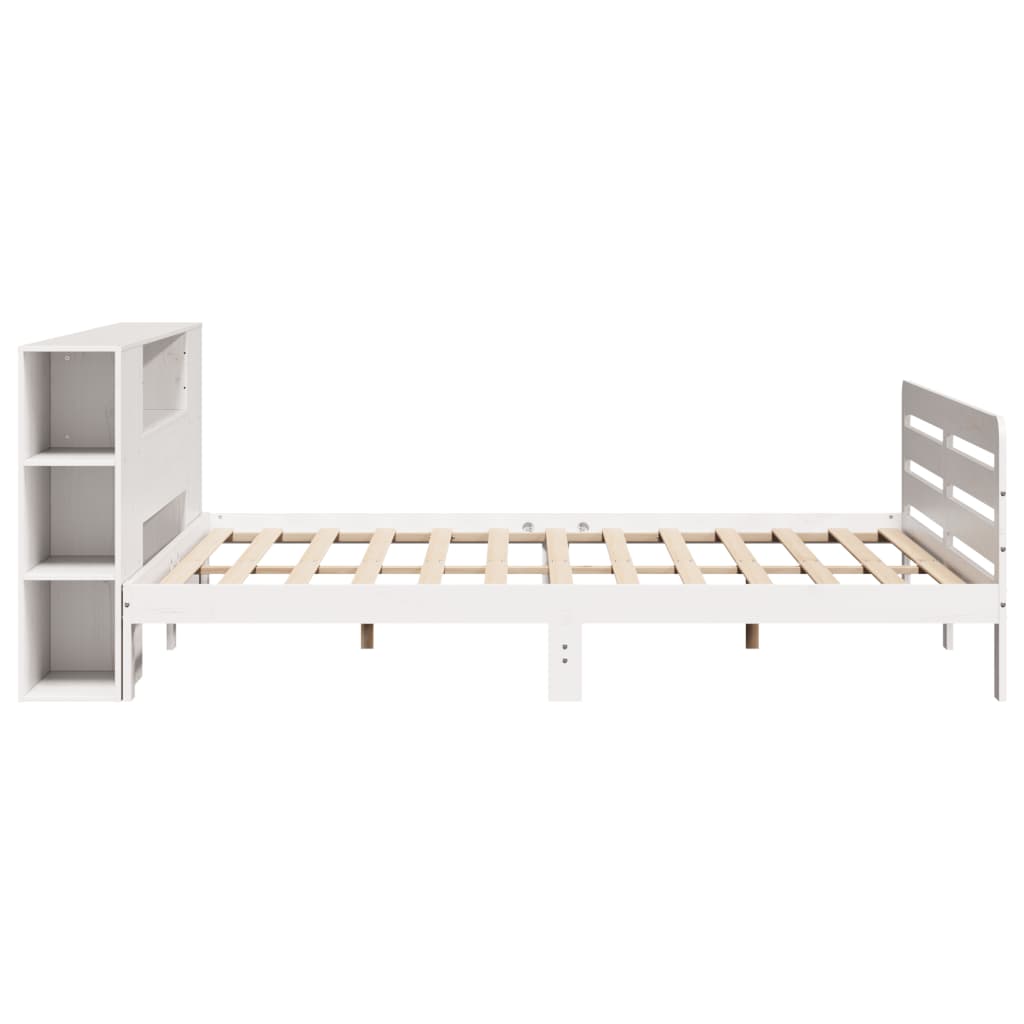 Cadre de lit sans matelas blanc 180x200 cm bois massif de pin - XIOS