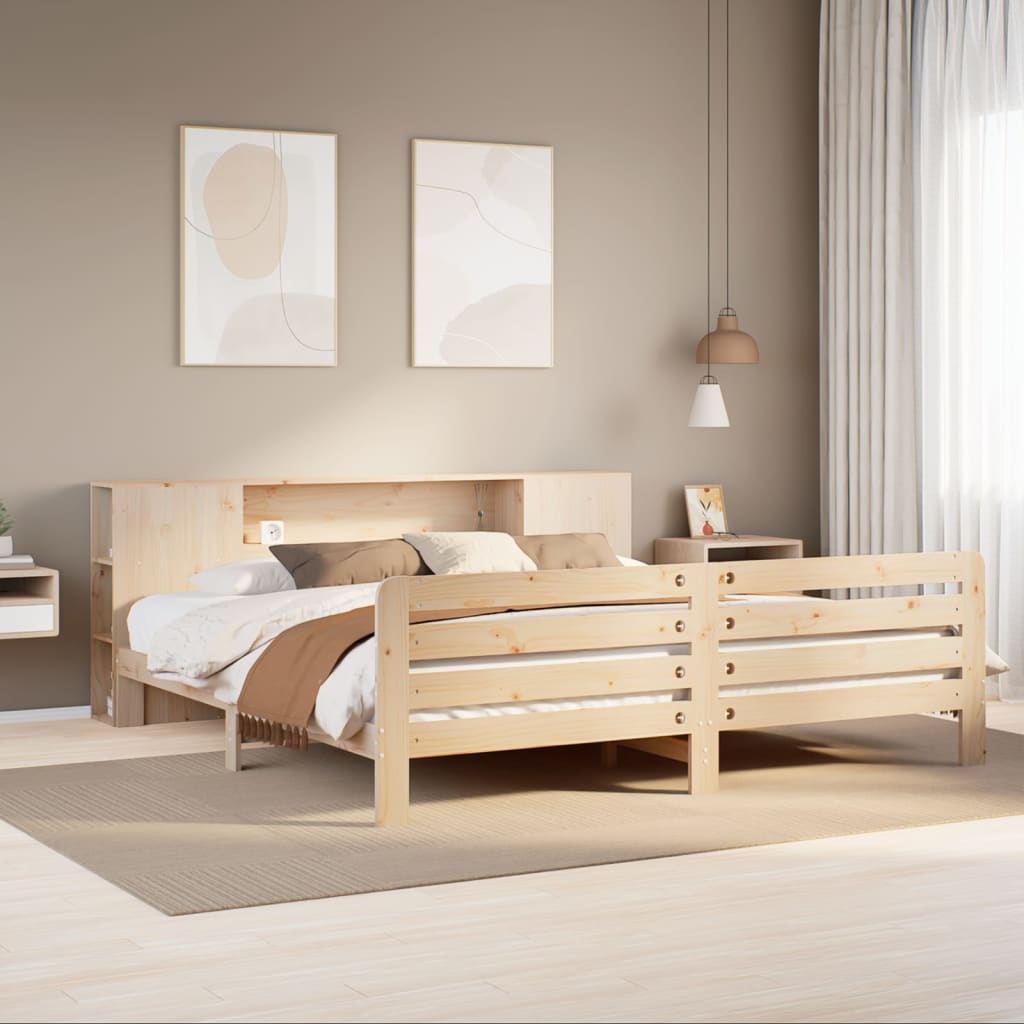 Cadre de lit sans matelas 200x200 cm bois massif de pin - XIOS