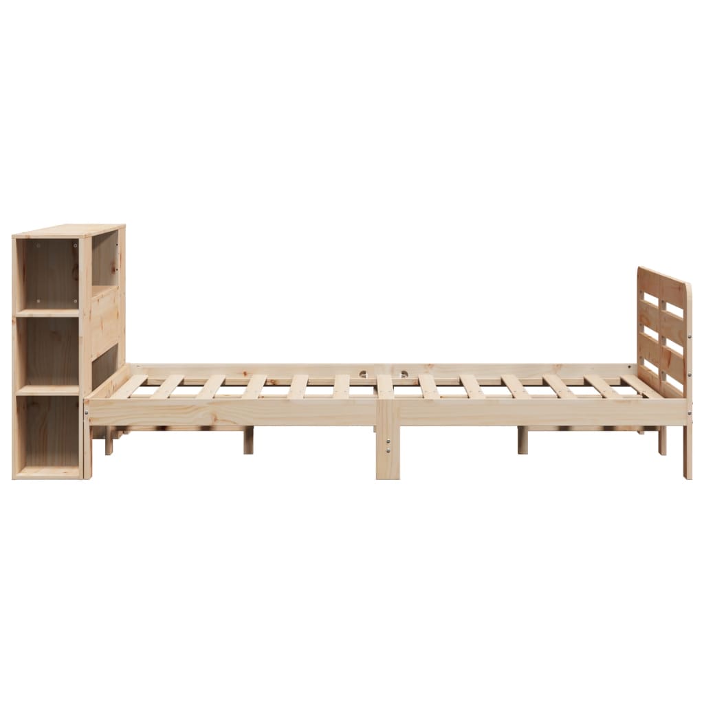 Cadre de lit sans matelas 135x190 cm bois de pin massif - XIOS