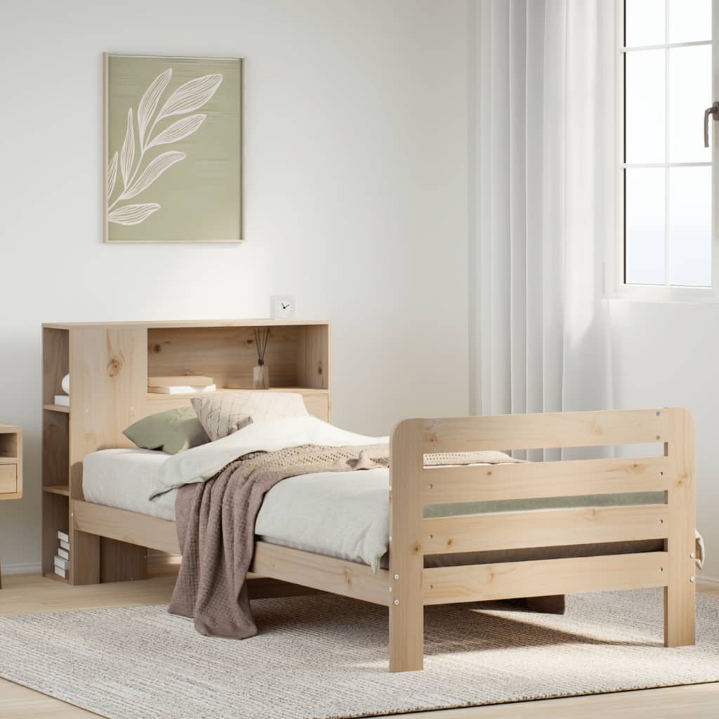 Cadre de lit sans matelas 90x200 cm bois de pin massif - XIOS