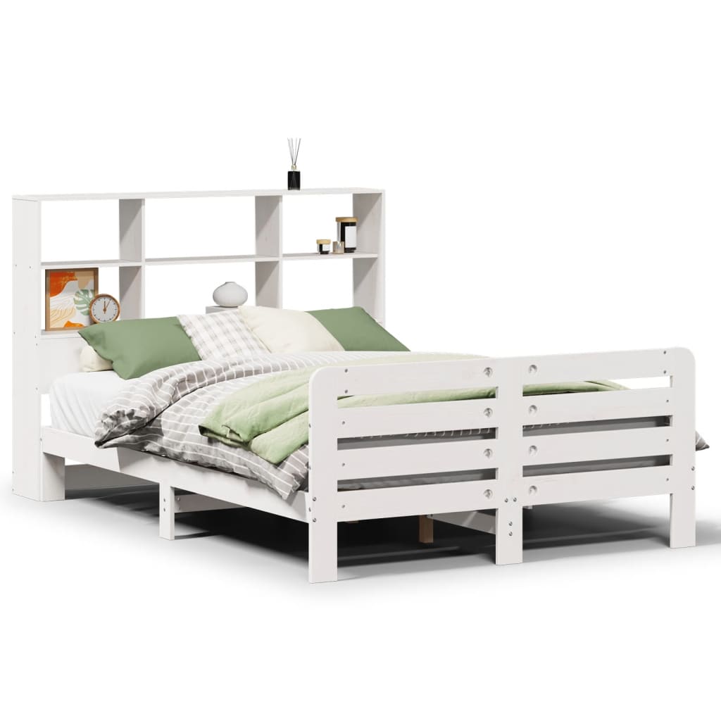 Cadre de lit sans matelas blanc 120x200 cm bois de pin massif - XIOS