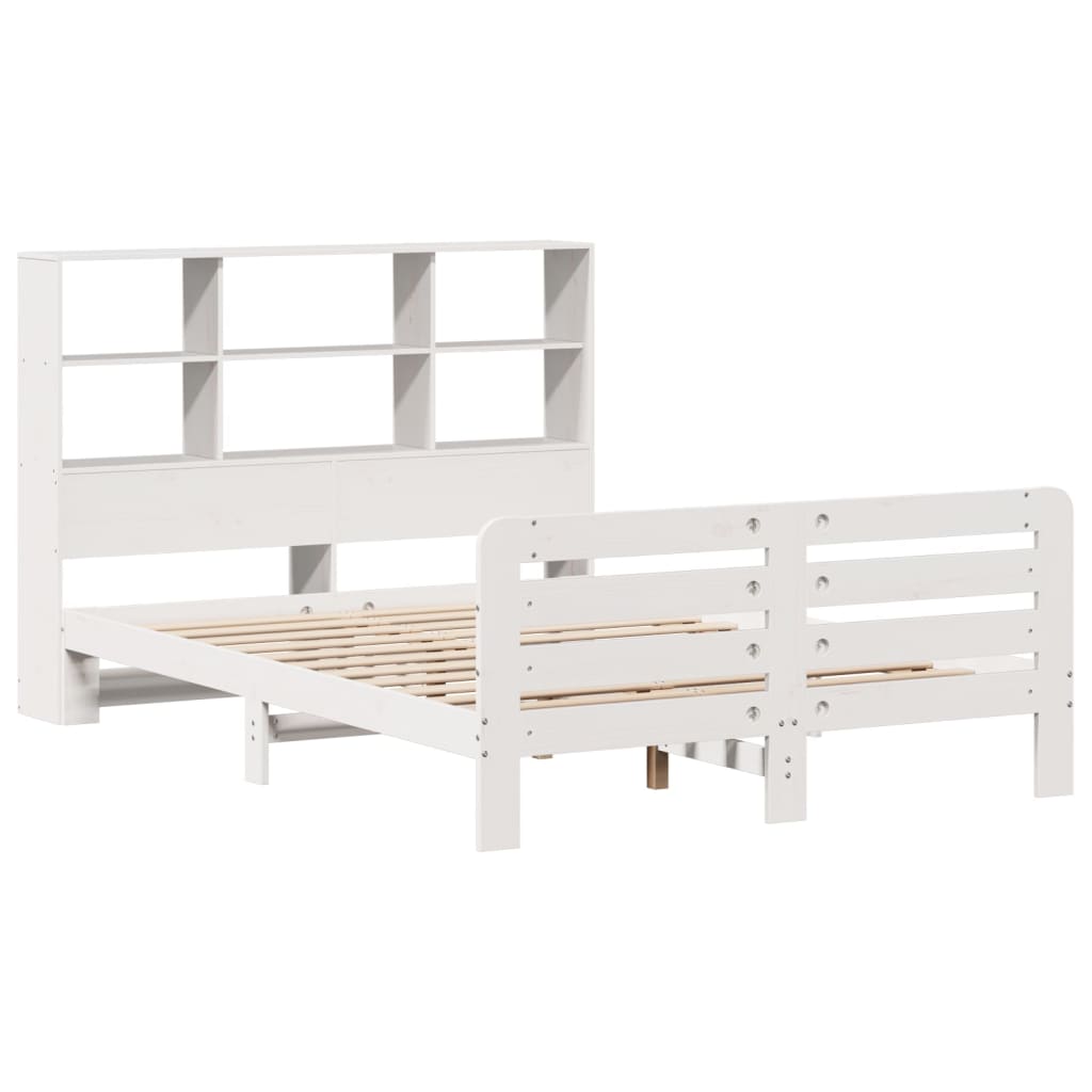 Cadre de lit sans matelas blanc 140x200 cm bois de pin massif - XIOS