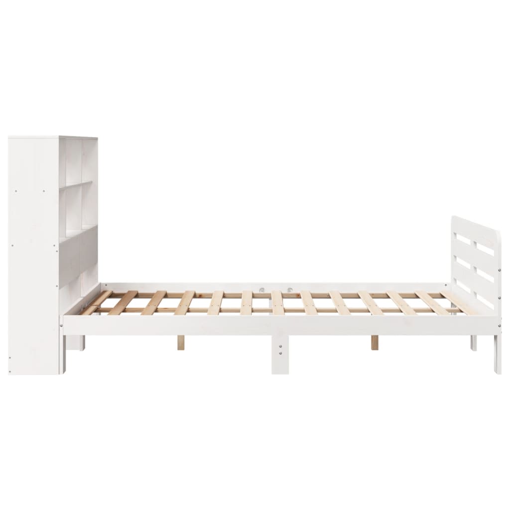 Cadre de lit sans matelas blanc 140x200 cm bois de pin massif - XIOS