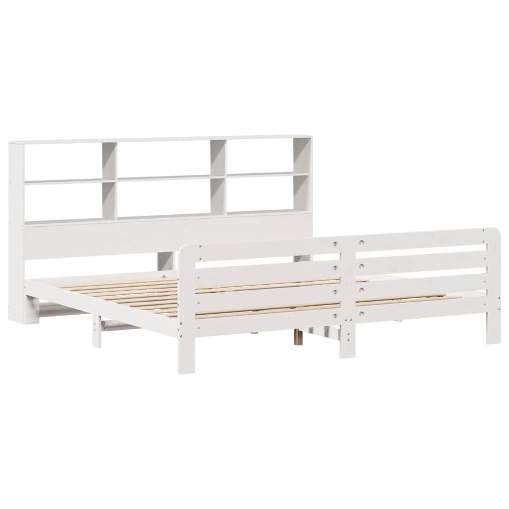 Cadre de lit sans matelas blanc 180x200 cm bois massif de pin - XIOS