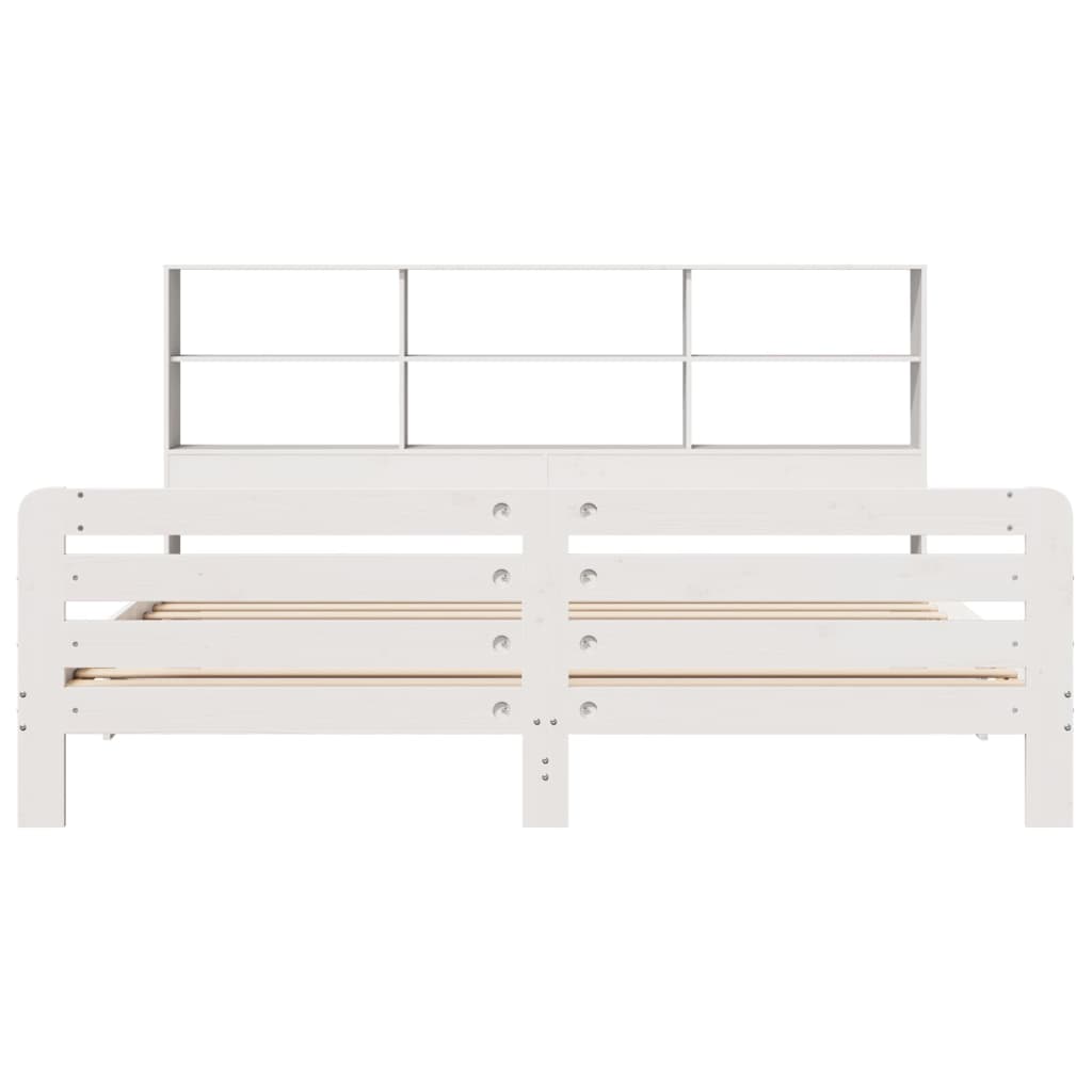 Cadre de lit sans matelas blanc 180x200 cm bois massif de pin - XIOS