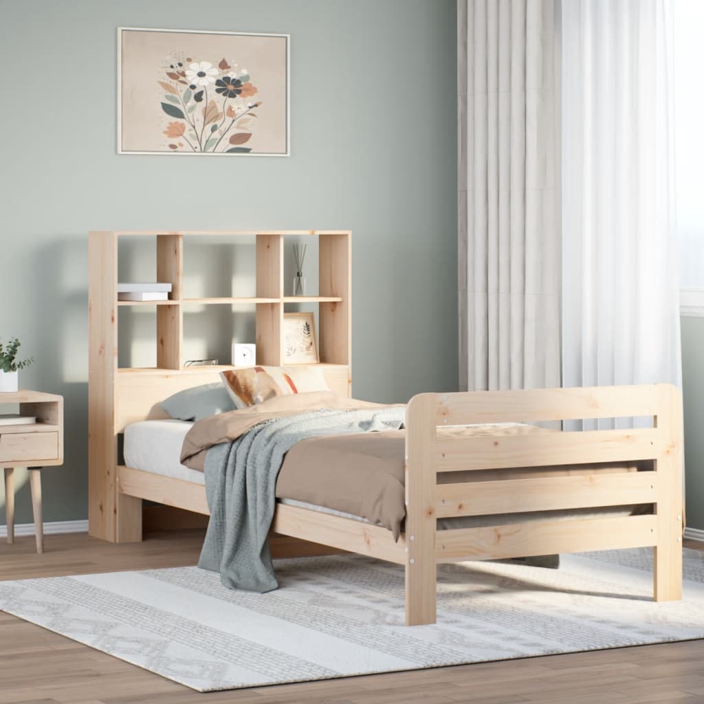Cadre de lit sans matelas 90x190 cm bois de pin massif - XIOS