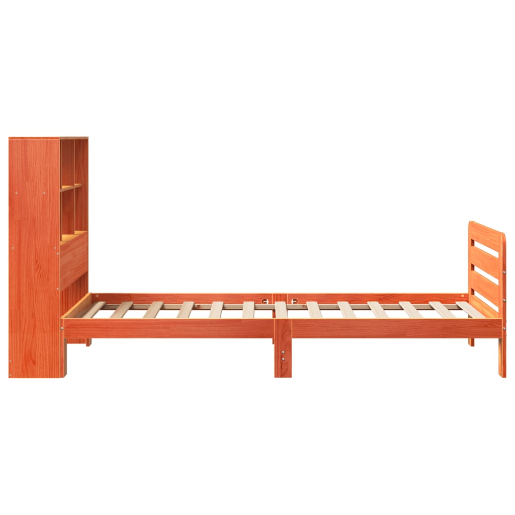 Cadre de lit sans matelas cire marron 90x190 cm bois pin massif - XIOS