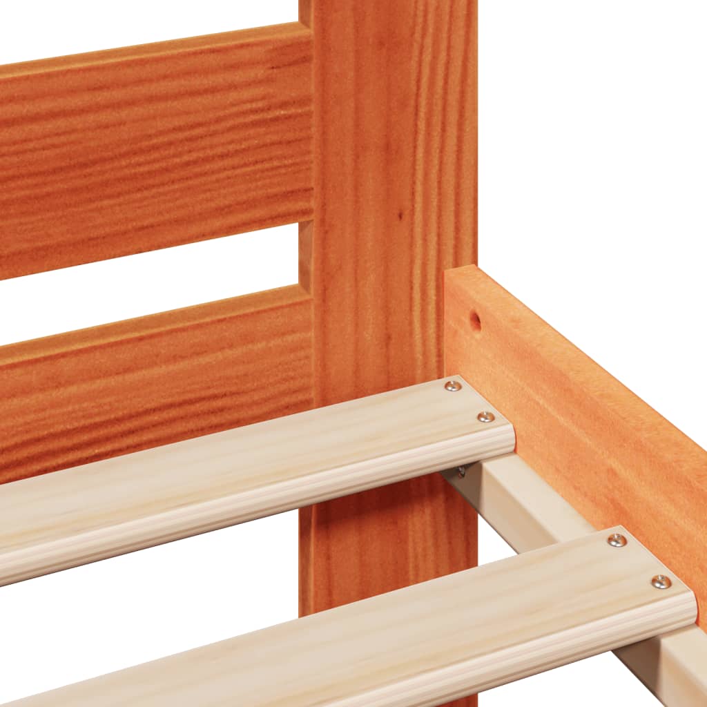 Cadre de lit sans matelas cire marron 90x190 cm bois pin massif - XIOS