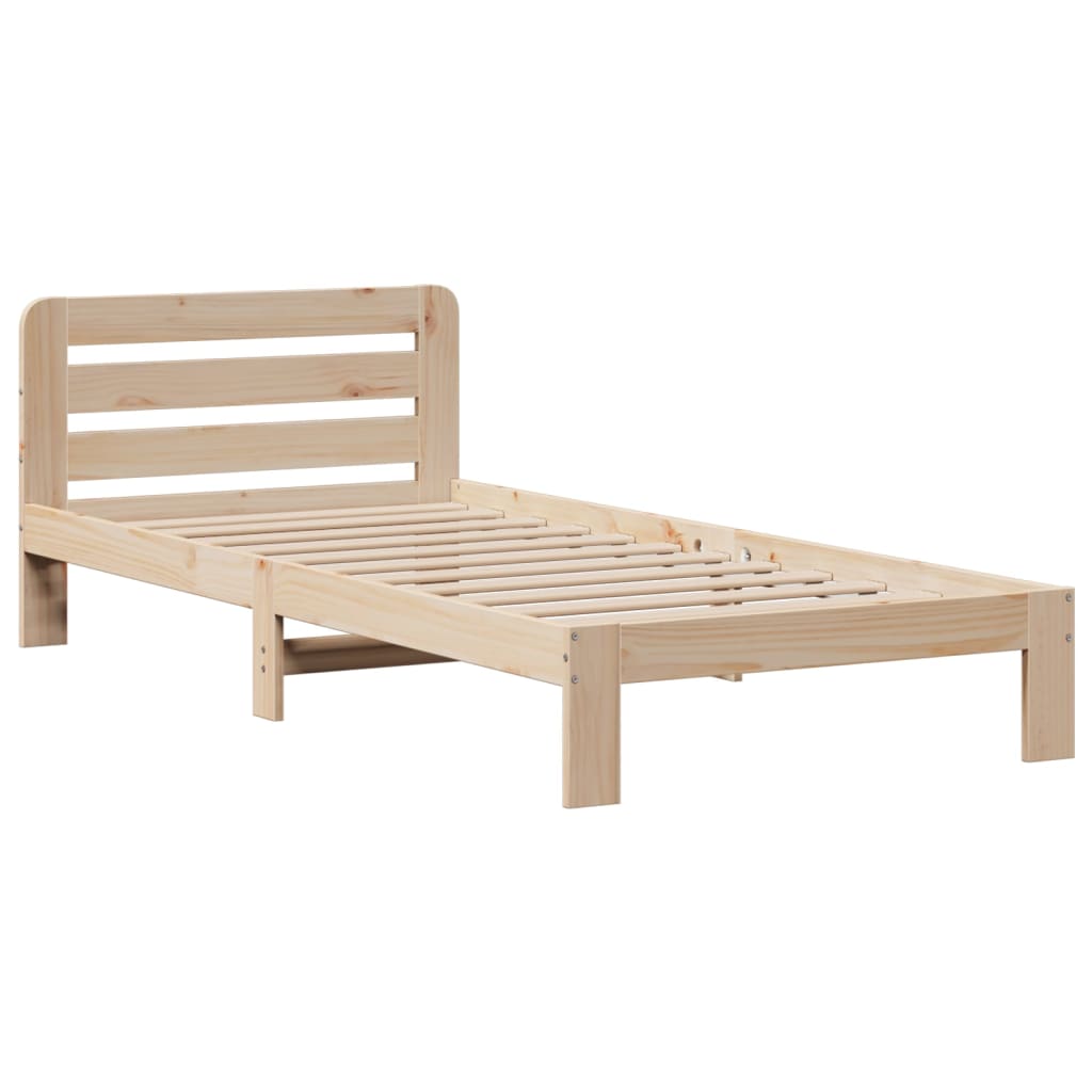 Lit bibliothèque sans matelas 90x200 cm bois de pin massif - XIOS
