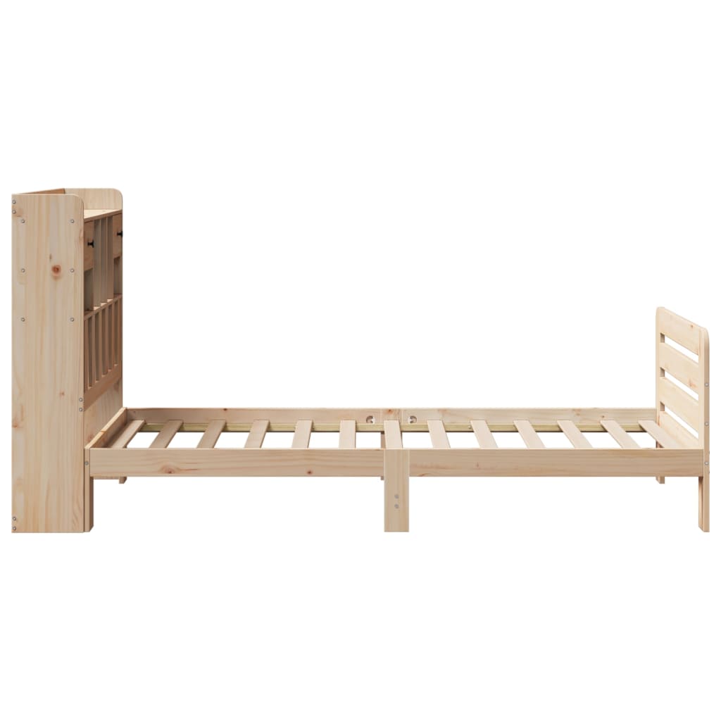 Lit bibliothèque sans matelas 90x200 cm bois de pin massif - XIOS
