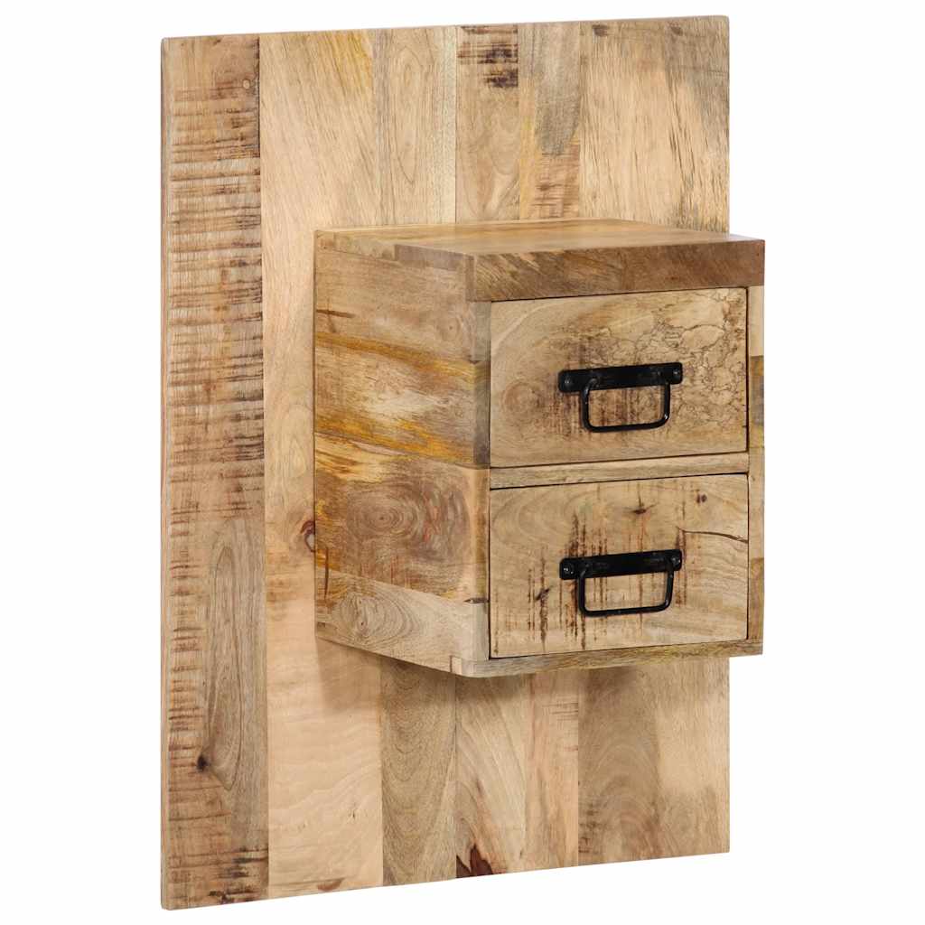 Table de chevet 60x32x80 cm bois massif de manguier brut - XIOS