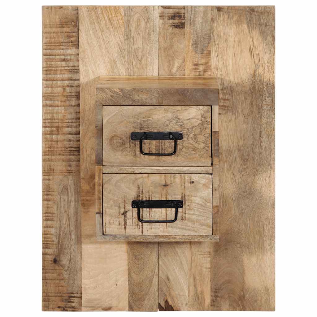 Table de chevet 60x32x80 cm bois massif de manguier brut - XIOS