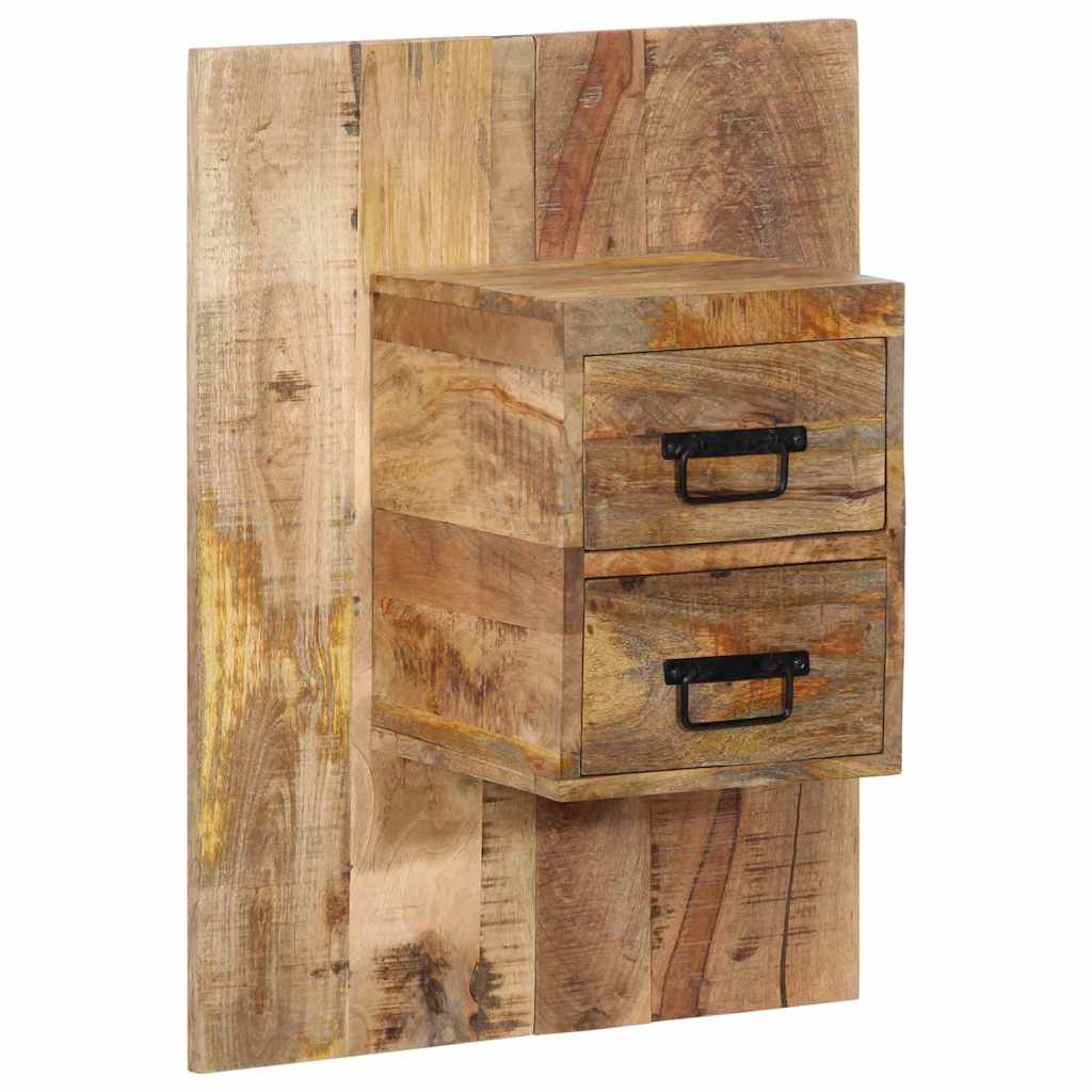 Table de chevet 60x32x80 cm bois massif de manguier brut - XIOS