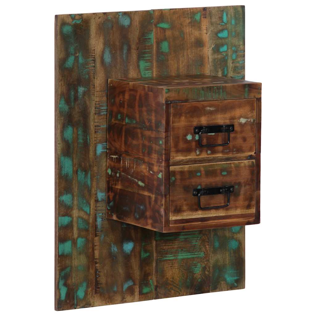 Table de chevet multicolore 60x32x80 cm bois de récupération - XIOS