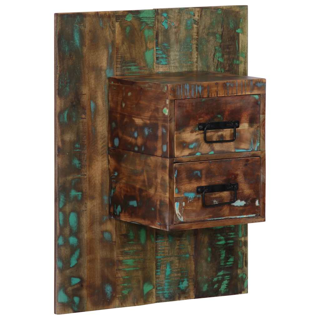 Table de chevet multicolore 60x32x80 cm bois de récupération - XIOS