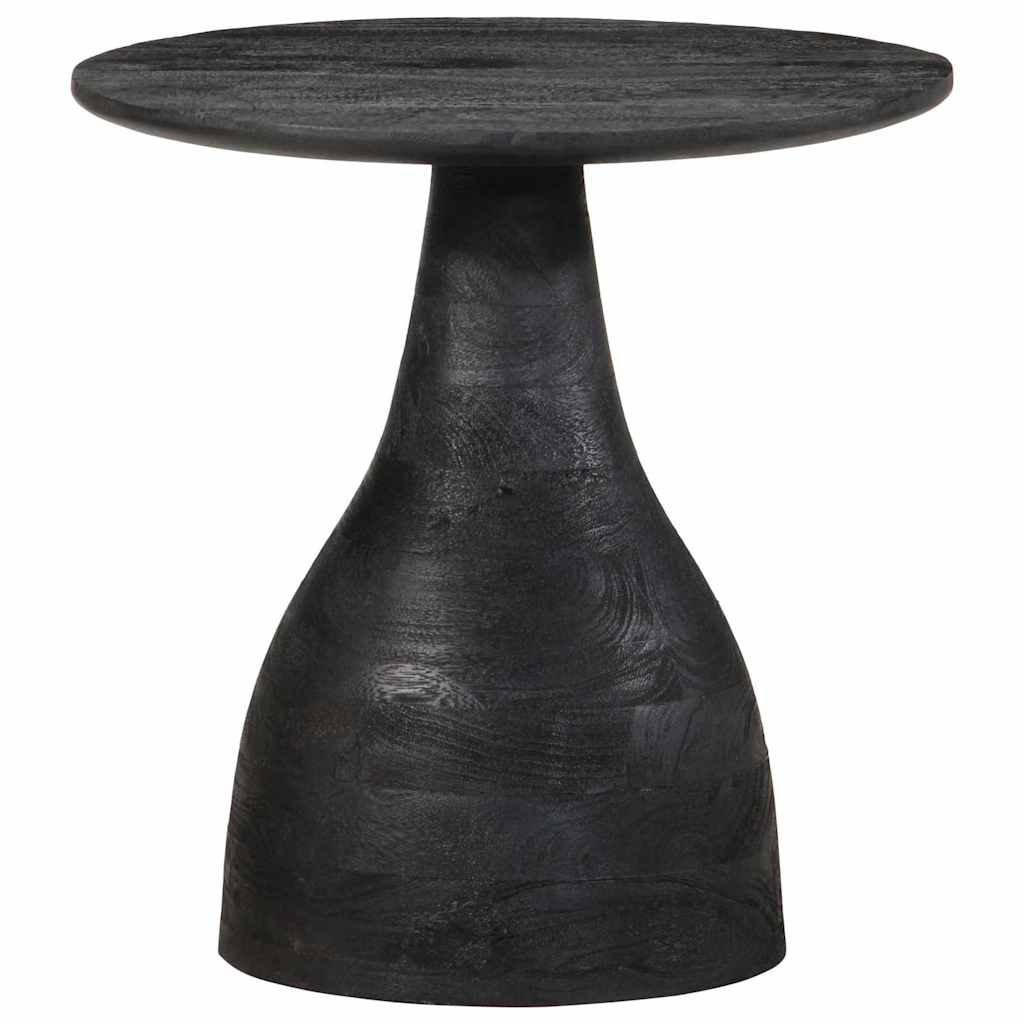 Table d'appoint noir Ø40x40 cm bois de manguier massif - XIOS