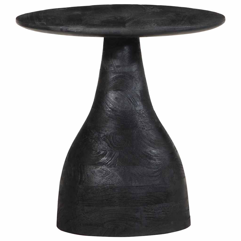 Table d'appoint noir Ø40x40 cm bois de manguier massif - XIOS