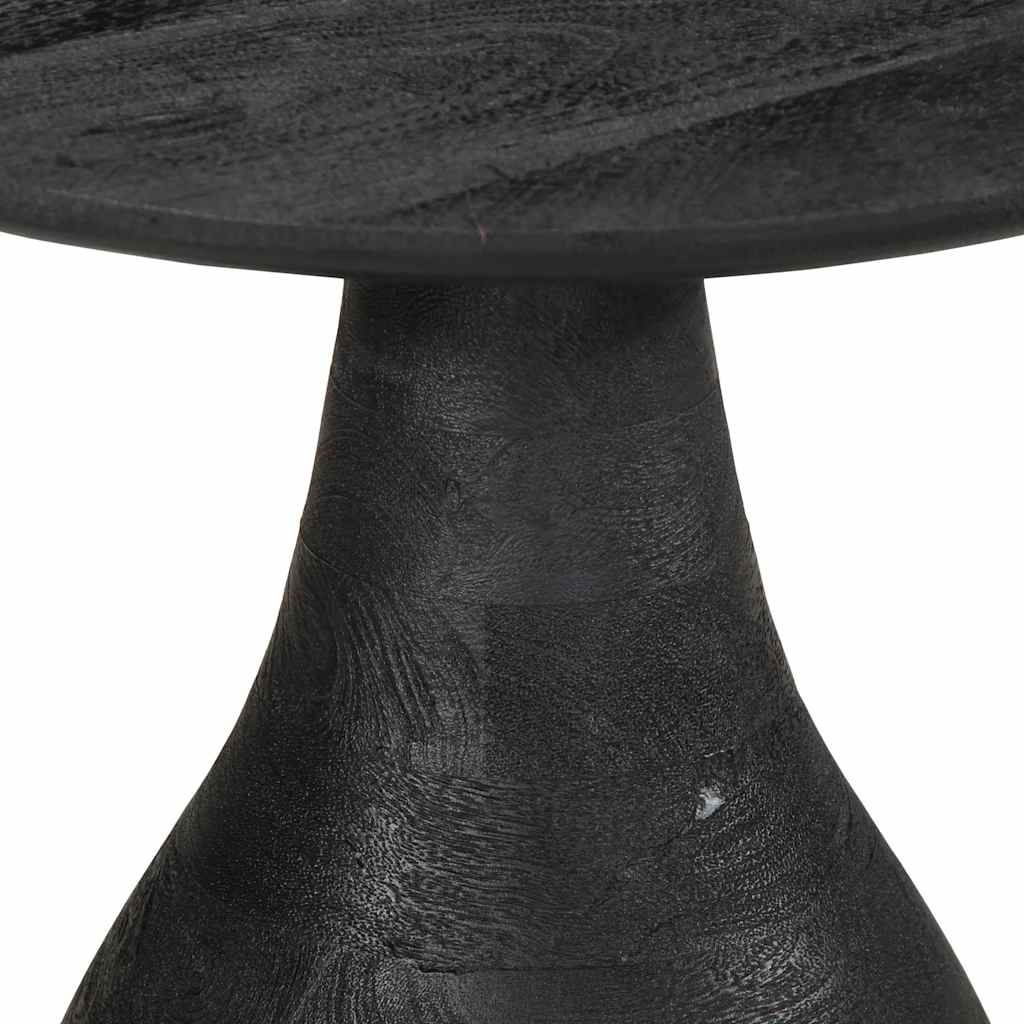 Table d'appoint noir Ø40x40 cm bois de manguier massif - XIOS