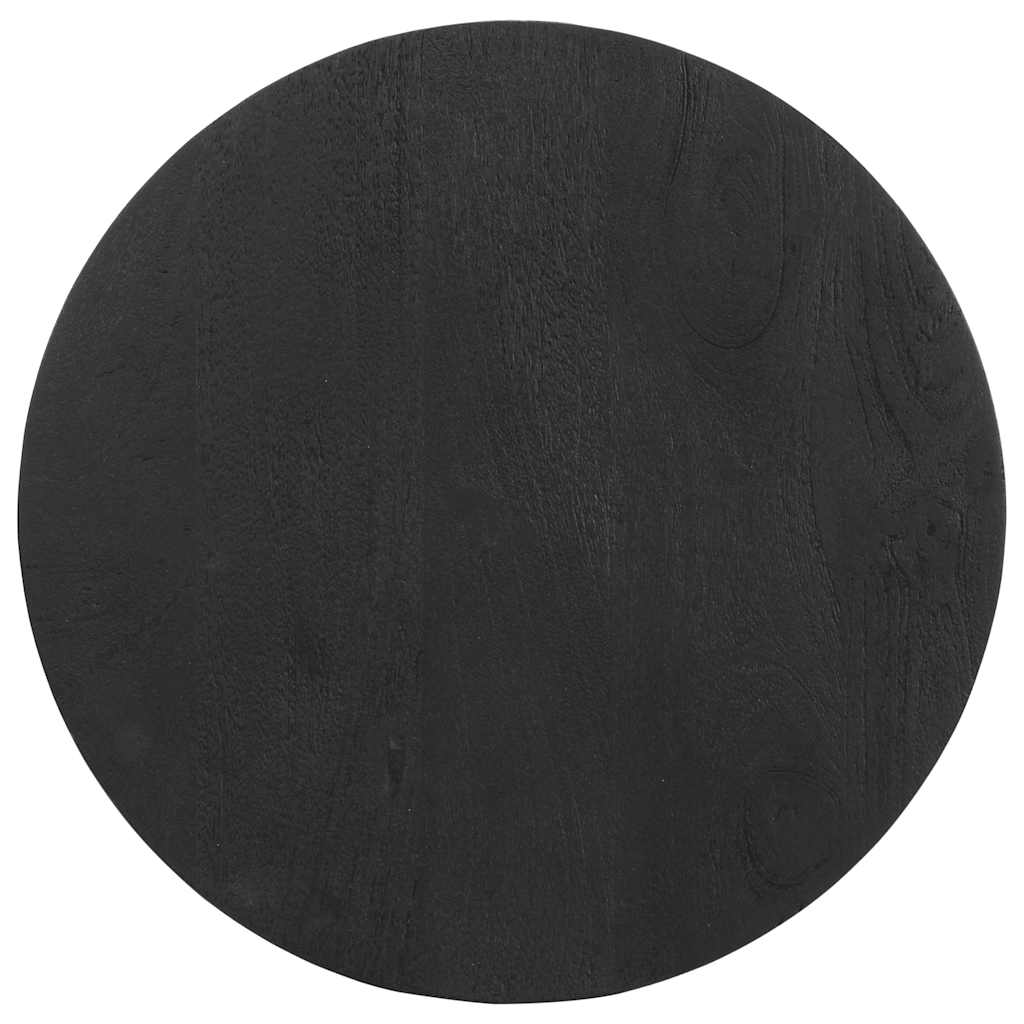 Table d'appoint noir Ø50x40 cm bois de manguier massif - XIOS