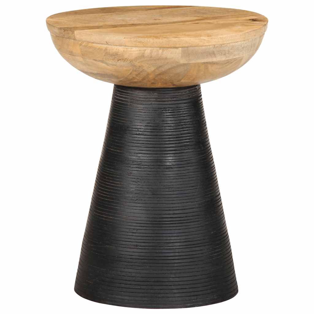 Table d'appoint noir Ø37x45 cm bois de manguier massif - XIOS