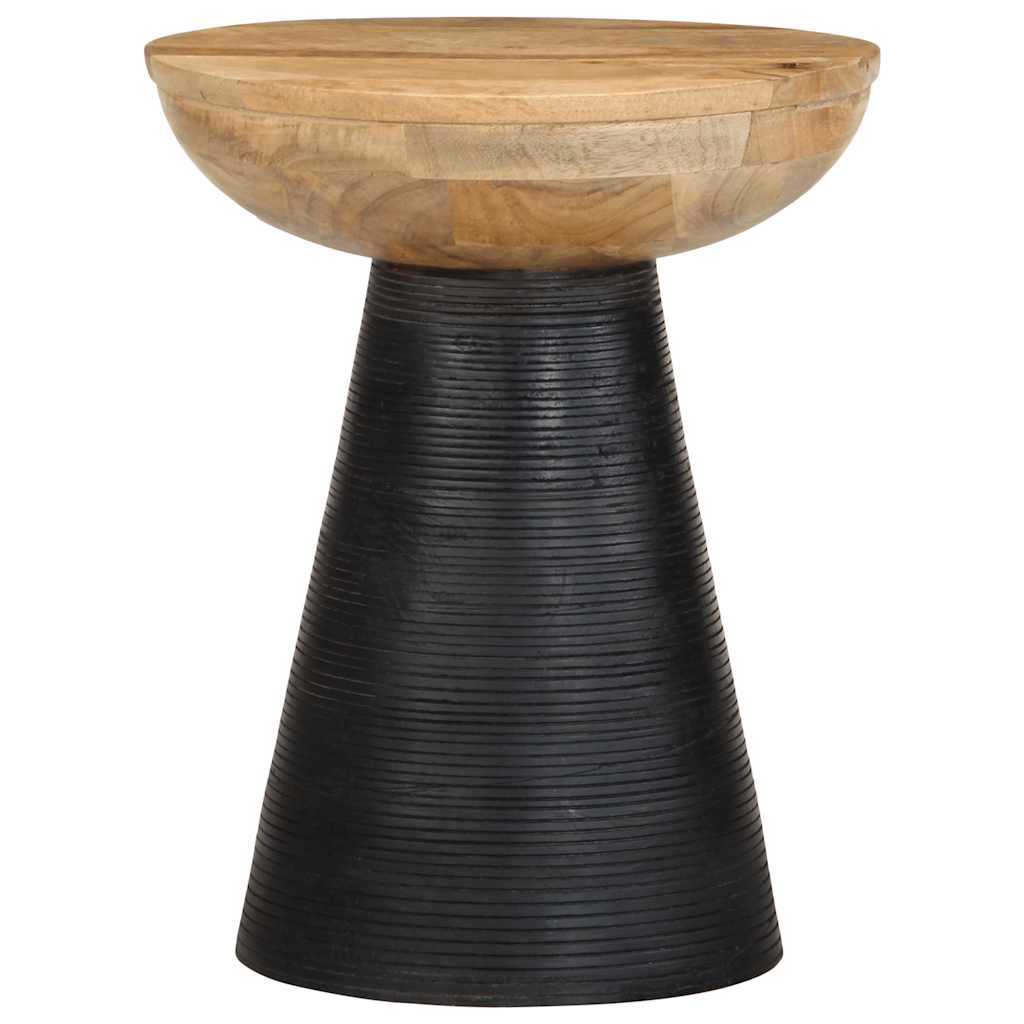 Table d'appoint noir Ø37x45 cm bois de manguier massif - XIOS