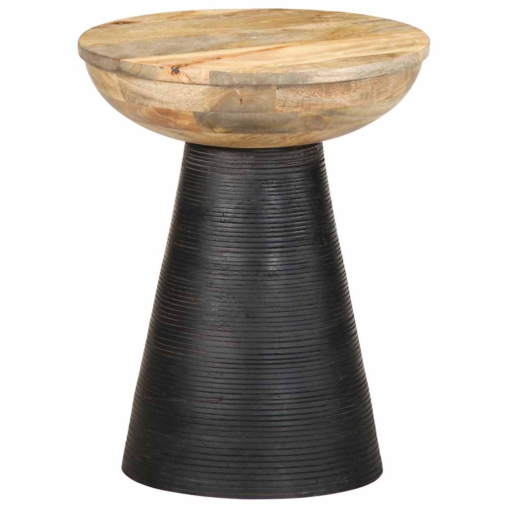 Table d'appoint noir Ø37x45 cm bois de manguier massif - XIOS