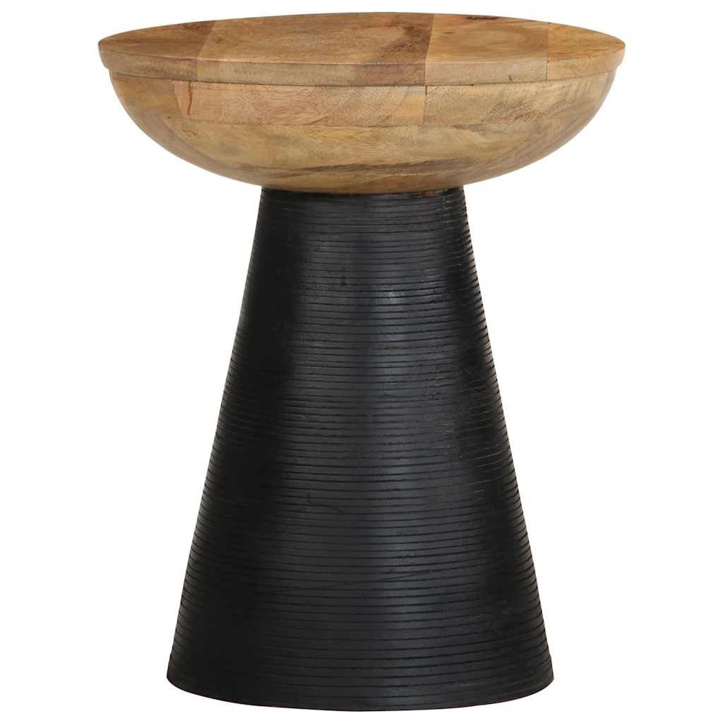 Table d'appoint noir Ø37x45 cm bois de manguier massif - XIOS