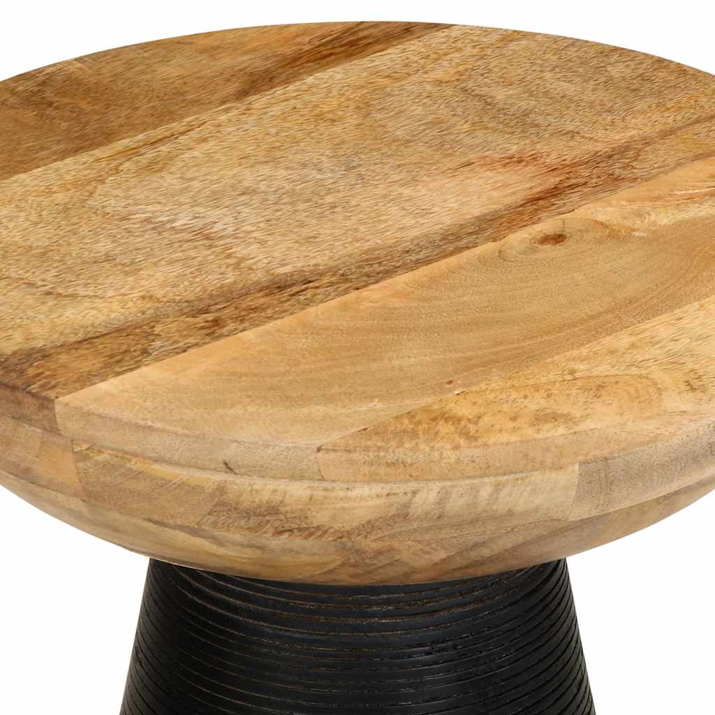 Table d'appoint noir Ø37x45 cm bois de manguier massif - XIOS