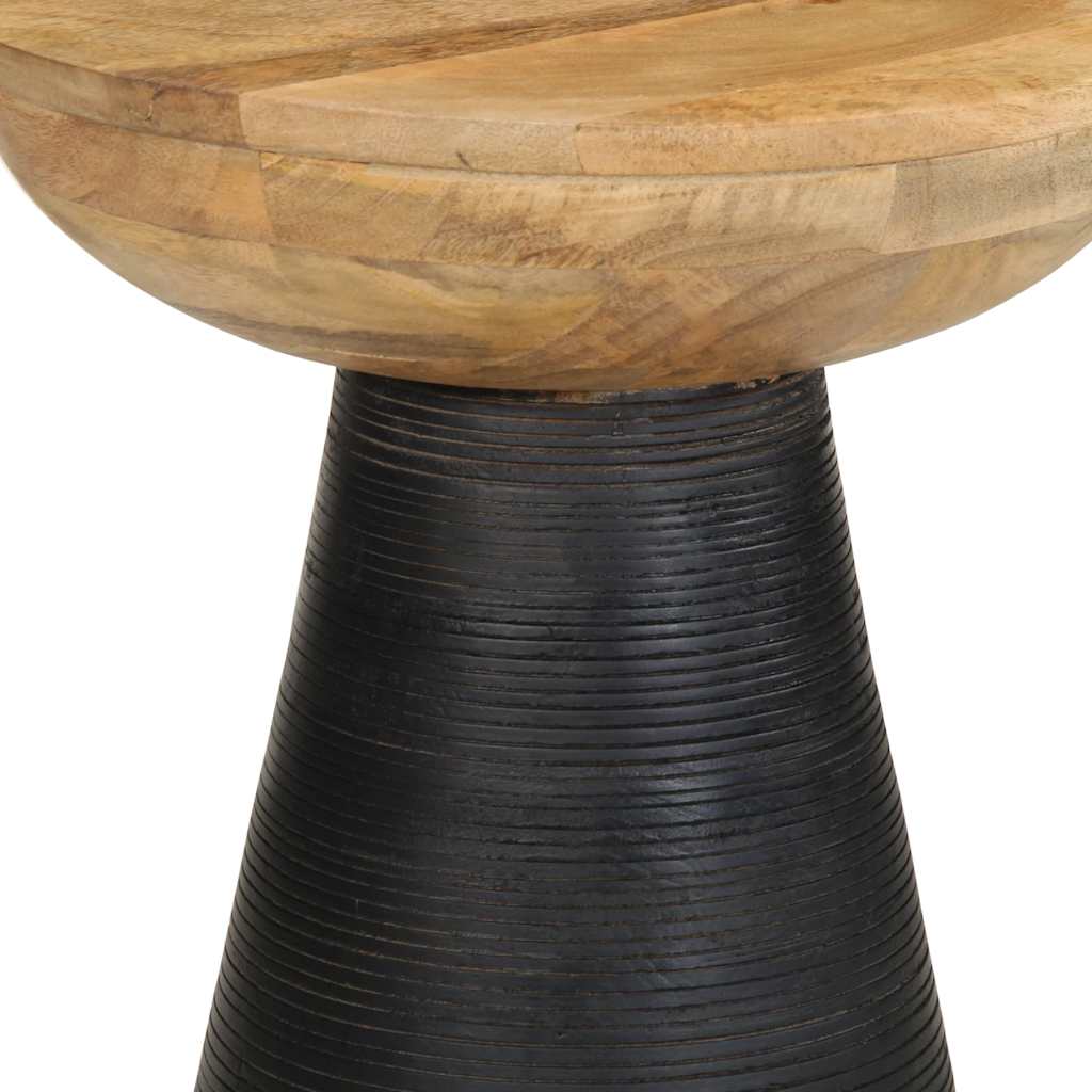 Table d'appoint noir Ø37x45 cm bois de manguier massif - XIOS