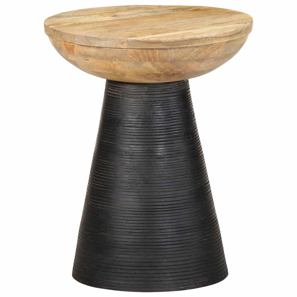 Table d'appoint noir Ø37x45 cm bois de manguier massif - XIOS