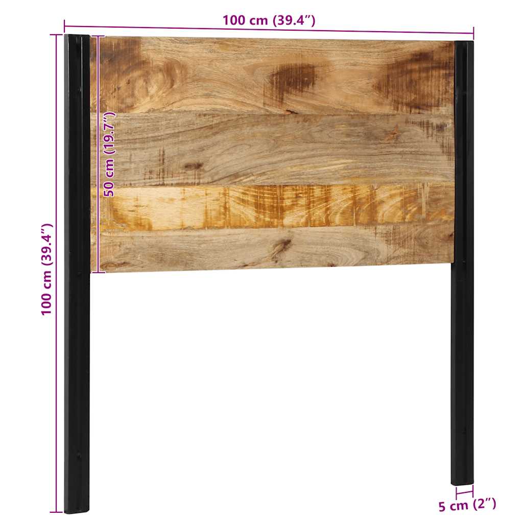 Tête de lit 100 cm bois massif manguier et fer - XIOS