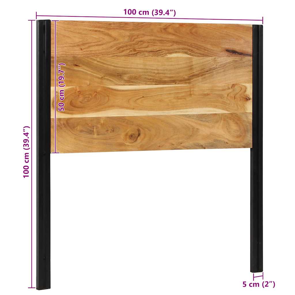 Tête de lit 100 cm bois massif d'acacia et fer - XIOS